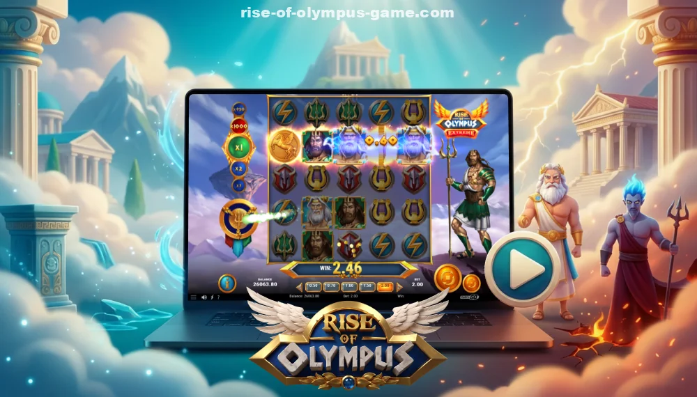 To play Rise of Olympus Extreme, set the bet, trigger cascades, activate the powers of the gods, and aim for bonus spins