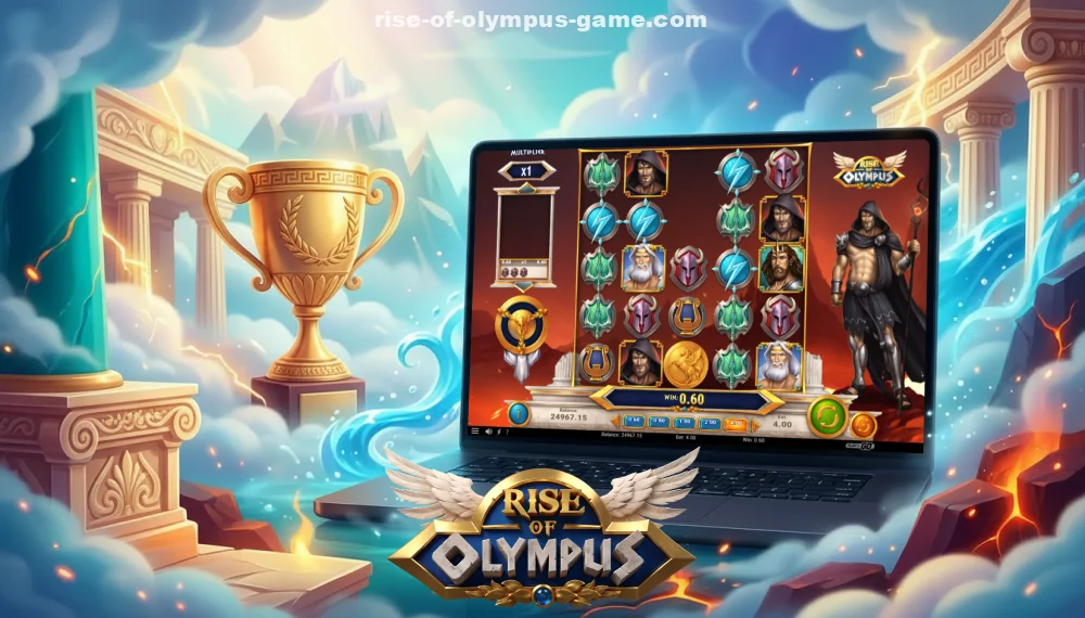 In Rise of Olympus, winning combinations form clusters that trigger cascades with an increasing multiplier